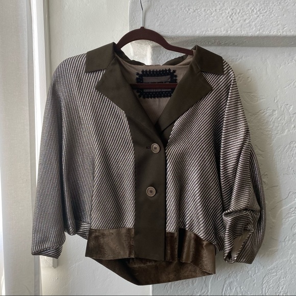 ETRO Metallic Silver Batwing Evening Jacket 42 - Picture 8 of 14